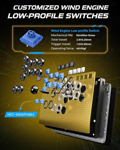 Haute42 C-AS Magnetic Leverless Arcade Stick, Aluminum Fightstick, Hot Swap in Saudi Arabia