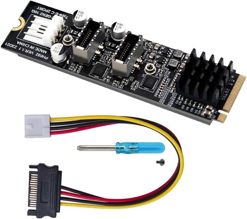 Xiwai 5Gbps Type-E USB 3.1 Front Panel Socket & USB 2.0 to NVME NGFF M-Key Express Card Adapter for Motherboard in Saudi Arabia