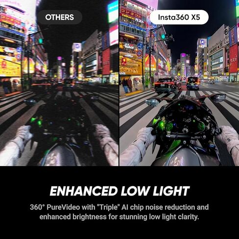 Insta360 X5 Motorcycle Bundle-8K Waterproof 360 Action Camera with 1/1.28" 48MP Sensors, 8K 360 HDR Video, 72MP, 4K Single-Lens |Bundle Includes Motorcycle Bundle, Selfie Stick, Lens Cap (512GB) in Saudi Arabia