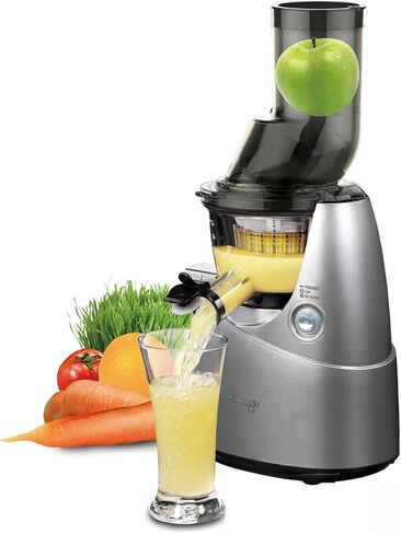 Kuvings Whole Slow Juicer B6000S - Higher Nutrients and Vitamins, BPA-Free Components, Easy to Clean, Ultra Efficient 240W, 60RPMs, Includes Blank Strainer-Silver 17.5" X 10.06" X 14" in Kuwait