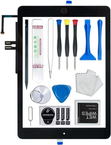 Screen Replacement for iPad 5 5th Generation 9.7", Touch Glass Compatible with iPad A1822 A1823 with Home Button and Tool Set in Saudi Arabia