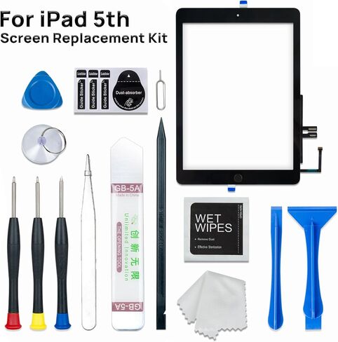 Screen Replacement for iPad 5 5th Generation 9.7", Touch Glass Compatible with iPad A1822 A1823 with Home Button and Tool Set in Saudi Arabia