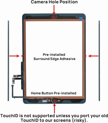 Screen Replacement for iPad 5 5th Generation 9.7", Touch Glass Compatible with iPad A1822 A1823 with Home Button and Tool Set in Saudi Arabia