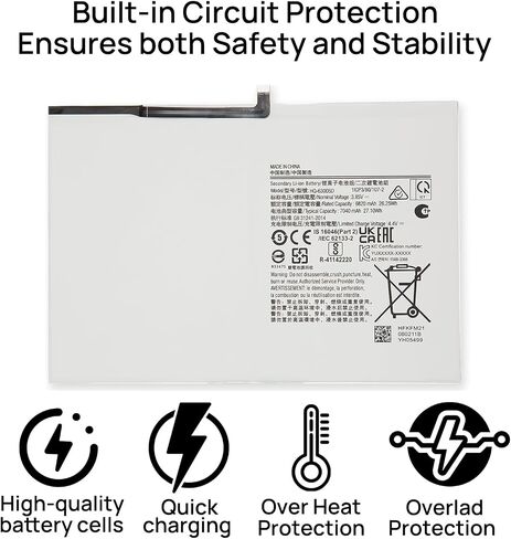 HQ-6300SA HQ-6300SD Tablet Battery Compatible with Samsung Galaxy Tab A8 10.5 2021 2022 SM-X200NZAAEUA SM-X200 SM-X205 SM-X200N SM-X205N SM-X205NZAAEUE Series 3.85V 7040mA 27.1Wh in Saudi Arabia