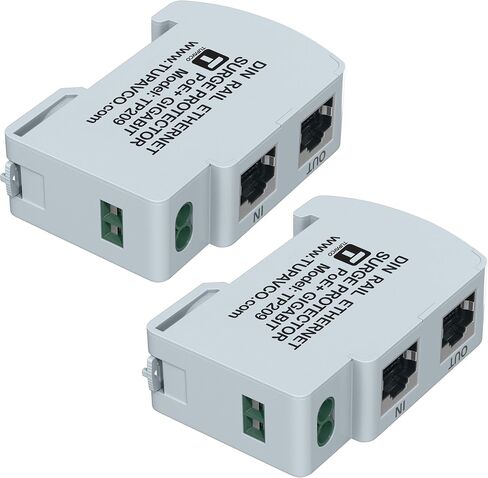 DIN Ethernet Surge Protector Rail Mounted (2 Pack) Gigabit - Compatible with PoE++ - Tupavco TP209x2 in Saudi Arabia
