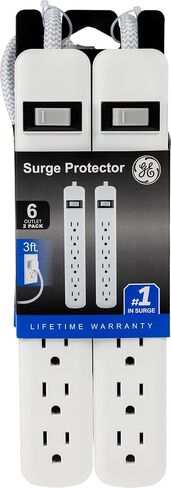GE 6-Outlet Surge Protector, 3 Ft Extension Cord, 450 Joules, Power Strip in Saudi Arabia