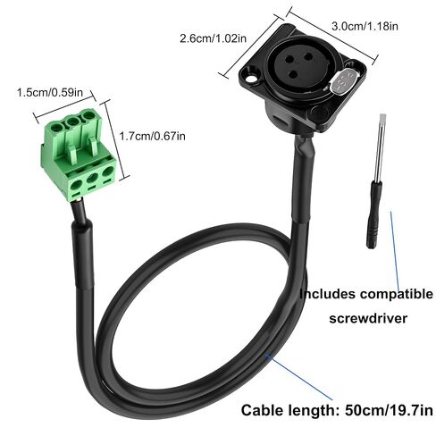 MEIRIYFA D-Type XLR 3Pin Female to 3Pin Phoenix 5.08mm Cable in Saudi Arabia