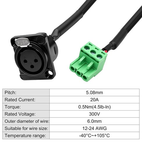 MEIRIYFA D-Type XLR 3Pin Female to 3Pin Phoenix 5.08mm Cable in Saudi Arabia