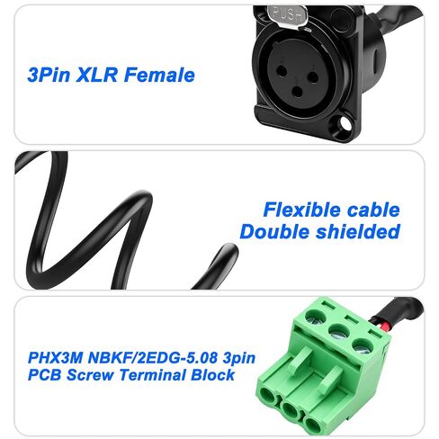 MEIRIYFA D-Type XLR 3Pin Female to 3Pin Phoenix 5.08mm Cable in Saudi Arabia