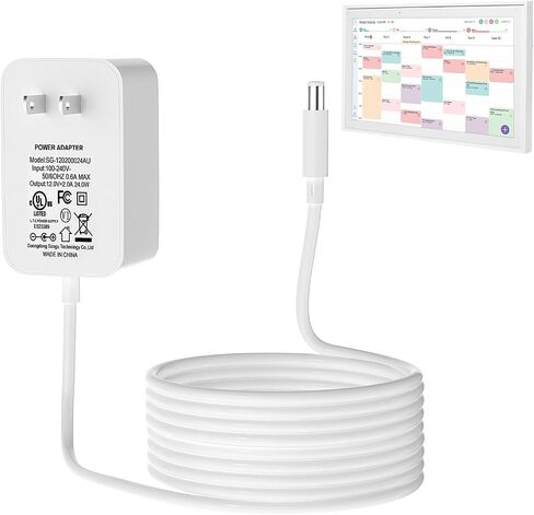 12V Power Cord for Skylight Calendar Compatible with Skylight Calendar 15 Inch Power Adapter Charger in Saudi Arabia