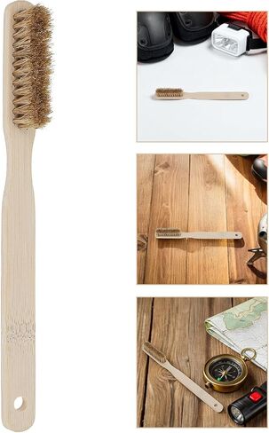 FOMIYES Bouldering Cleaning Tool Chalk Brush with Wood Handle and Boar Bristle for Powerful Scrubbing and Secure Grip, for Outdoor Climbing and Humid Environments in Saudi Arabia