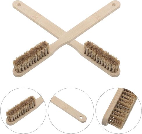 ibasenice 2pcs Climbing Chalk Brush with Natural Beech Wood Handle and Boar Bristles, Removes Chalk and Sweat, Ergonomic Grip for Climbers, for Gym and Field Training in Saudi Arabia