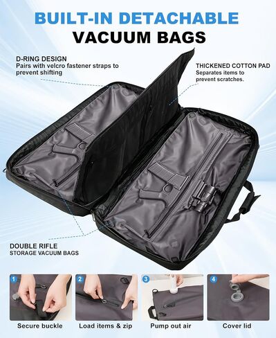 36" Moisture-Proof Double Soft Rifle Case Backpack with 2 Large Vacuum Bags in Saudi Arabia