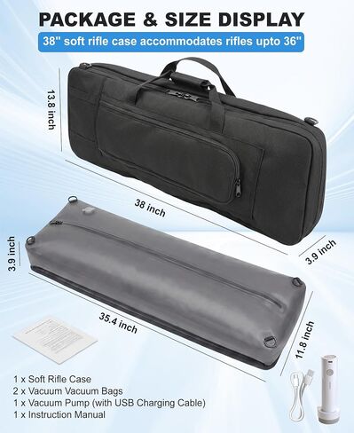 36" Moisture-Proof Double Soft Rifle Case Backpack with 2 Large Vacuum Bags in Saudi Arabia