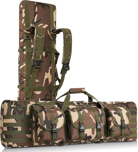 Tactical MOLLE Double Rifle Case for 2 Rifles & Pistols with Backpack Strap in Saudi Arabia