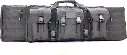 Lancer Tactical Classic Double Long Rifle Pistol Gun Bag - 42 Inch EVA Foam Tactical Firearm Transport Case with 600D Polyester, Backpack Straps, Lockable Compartment in Saudi Arabia