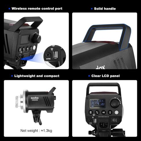Godox MS300V Studio Flash kit，2xsoftboxes, 2xumbrellas，1xreflector，1xAT-16 Trigger，2x2.4G monolights (with Bowens Mount),Suitable for Studio, Portrait and Fashion Photography. in Saudi Arabia