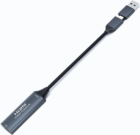 HDMI Video Capture Card 4K 2-in-1 USB-A and USB-C Output, Compatible with Windows, MacOS, Linux, Android, for OBS/VLC/Amcap in Kuwait