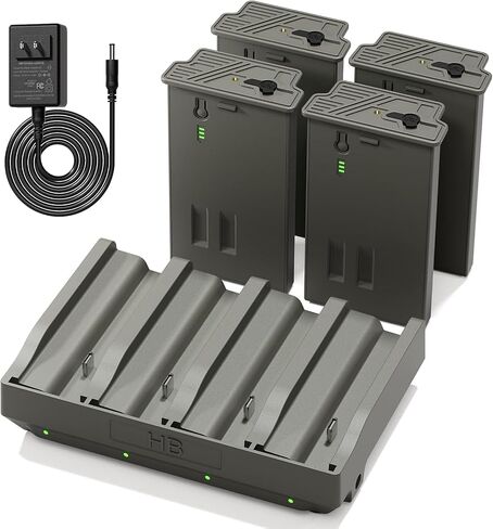 4 Pack New Reveal Lithium Battery Pack + 4 Port Battery Charger Compatible with Reveal Hunting Camera Ultra, X, X Pro, Pro 3.0, X Gen 2.0 3.0, XB, SK, Upgraded Solar Panel Compatibility in Kuwait