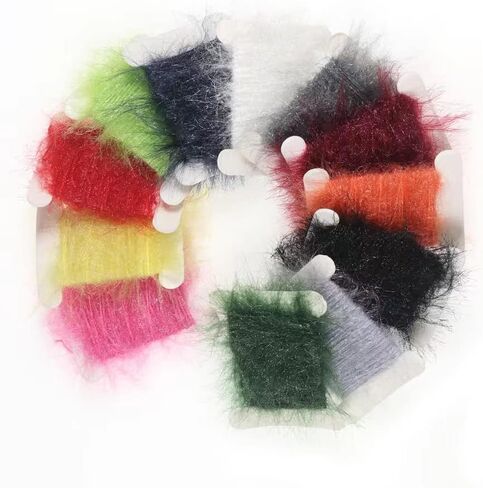 GREATFISHING 12 Color/Set 12pc Assorted Colors Fly Tying Dubbing Line Yarn Scud Sand Worm Flies New Fly Tying Material for Nymph Adult Body 5 Meters in Kuwait