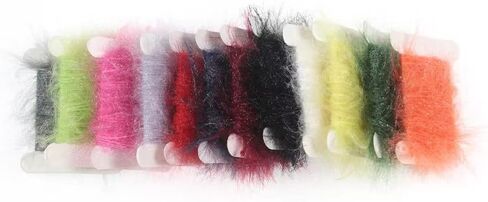 GREATFISHING 12 Color/Set 12pc Assorted Colors Fly Tying Dubbing Line Yarn Scud Sand Worm Flies New Fly Tying Material for Nymph Adult Body 5 Meters in Kuwait