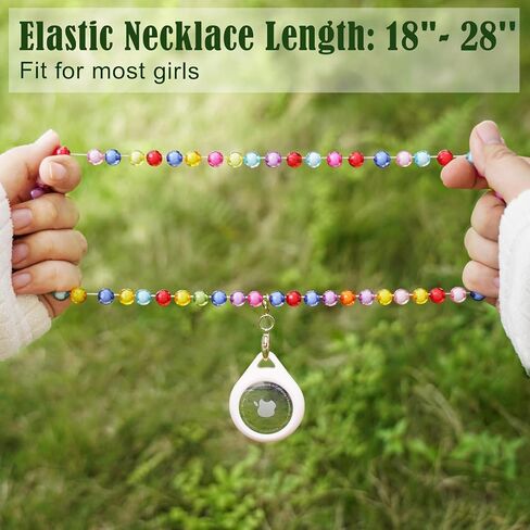 2 Pack Kids Necklace Holder for Airtag 2nd & 1st, Cute Pink Heart-Unicorn Beaded Necklace Case for Girls in Saudi Arabia