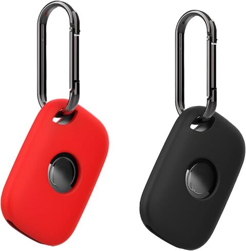 Case for Tile by Life360 Pro (2024) Bluetooth Tracker,Soft Protective,Shockproof,BOVUGAC Silicone Case Cover with Keychain-Black+Red in Saudi Arabia