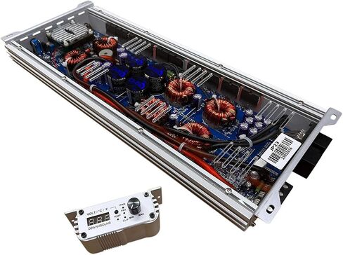 DOWN4SOUND JP23 V1.5 Elite Gray | Monoblock Amplifier - 2300W RMS, 1-Ohm Stable, Linkable for Car Audio Systems, High-Performance Bass Amplifier for 2000W Subwoofer Setup in Saudi Arabia