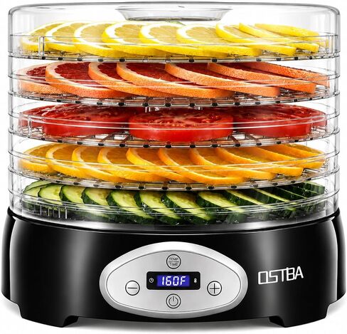 OSTBA Food Dehydrator, 5 Stainless Steel Trays, 160°F Temp Control, 400W in Kuwait