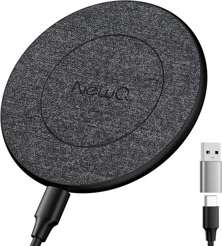 NewQ Wireless Charger for Samsung, 15W Max Wireless Charging Pad for iPhone 16 15 14 13 12 11 mini/SE/Pro/Max/Plus，Samsung Galaxy S23/S22/S21/S20/S10/S9/S8/S7/Note20/10/9/8, Google Pixel 8/7/6，1 Pack in Kuwait