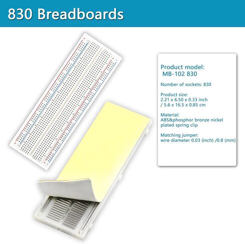 Upgraded Electronics Component Fun Kit Power Supply Module, Jumper Wire, 830 Breadboard, LED,Capacitor,Diode,Resistor,Transistor,Compatible Raspberry Pi, STM32 in Kuwait