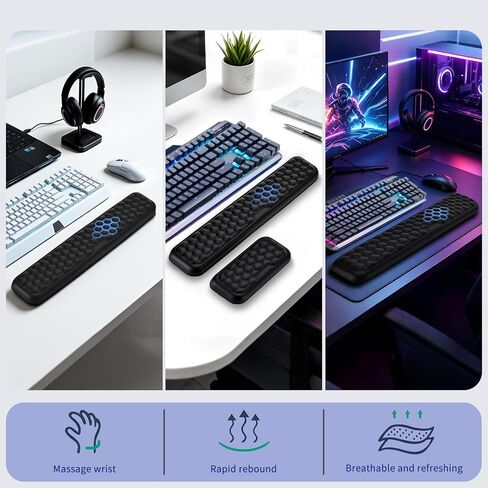 MMK Wrist Rest for Keyboard and Mouse, Black in Kuwait