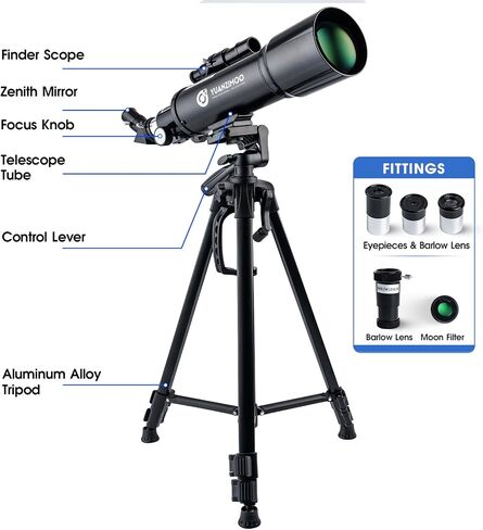 Telescope 70 mm Aperture 400 mm Refractor Astronomical Portable Telescope for Kids Adults Beginners with Tripod Carrying Bag White in Saudi Arabia