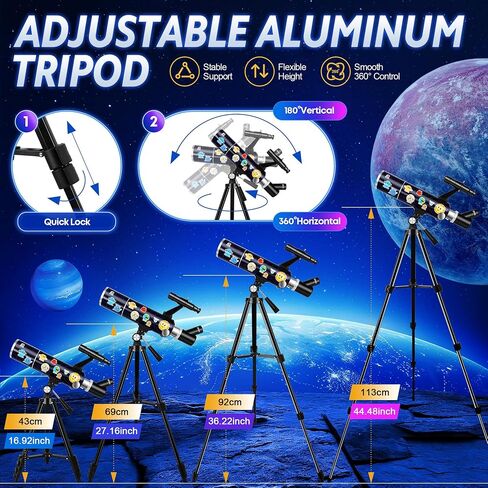 80mm Portable Telescope Kit for Adults & Kids with Pop-Up Tent in Saudi Arabia