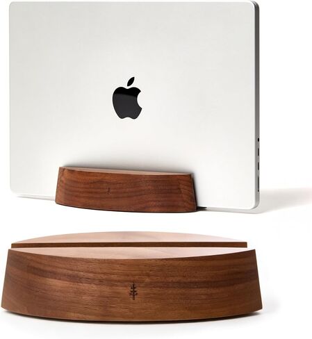 Nordik Vertical Laptop Stand - Adjustable Solid Walnut Laptop Dock in Saudi Arabia