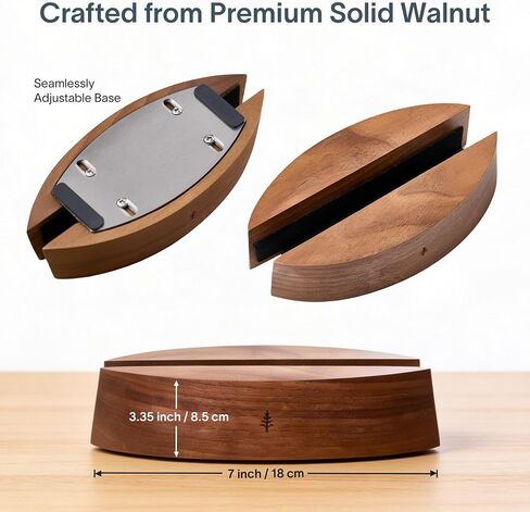 Nordik Vertical Laptop Stand - Adjustable Solid Walnut Laptop Dock in Saudi Arabia