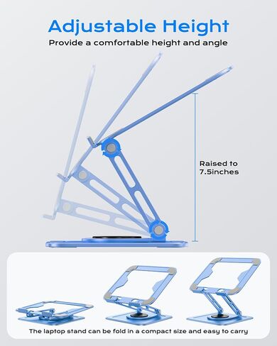 LOXP Adjustable Laptop Stand, Computer Stand with 360 Rotating Base in Saudi Arabia