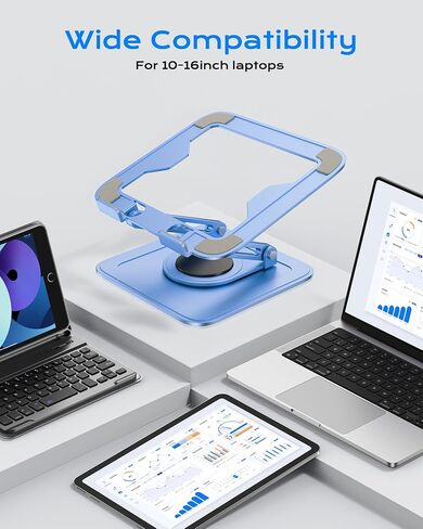 LOXP Adjustable Laptop Stand, Computer Stand with 360 Rotating Base in Saudi Arabia