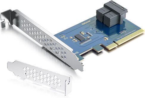 10Gtek PCIe 3.0 x8 to Dual SFF-8643 U.2 NVMe Adapter, Bifurcation Required for (2) U.2 SSDs, Supports Windows/Linux/ESXi, RAID/Server/Storage Upgrade in Saudi Arabia