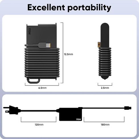 170W Laptop Charger for Lenovo Legion Slim 5 5i ThinkPad P1 P16 P70 P71 P72 P73 P51 P52 IdeaPad Pro 5 5i Yoga Pro 9i Lenovo LOQ ADL170SCC3A 4X20S56697 ADL170SDC3A ADL170SLC3A 20V 8.5A AC Adapter Cord in Saudi Arabia