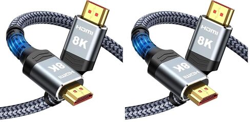 Highwings Extra Short 8K HDMI Cable 1.07ft Total Length, 0.71ft Cable Length, Ultra High Speed HDMI Braided Cord-4K@120Hz, 8K@60Hz,eARC, Compatible for PS5,Monitor,PC and More in Saudi Arabia