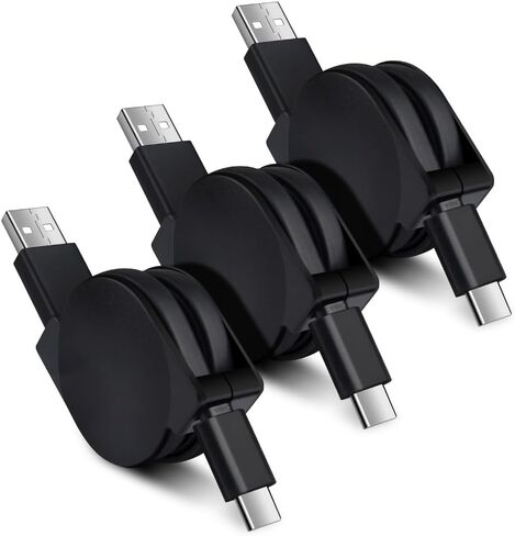 USB C Cable,3Pack 3.3FT Retractable Car Charger for iPhone 17e 17 Pro Max in Saudi Arabia