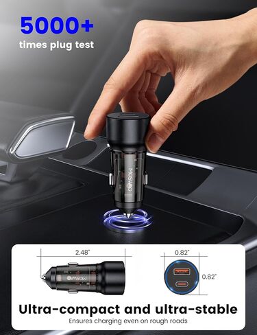 MOSWAG USB C Car Charger, 75W Mini Cigarette Lighter USB Charger in Saudi Arabia
