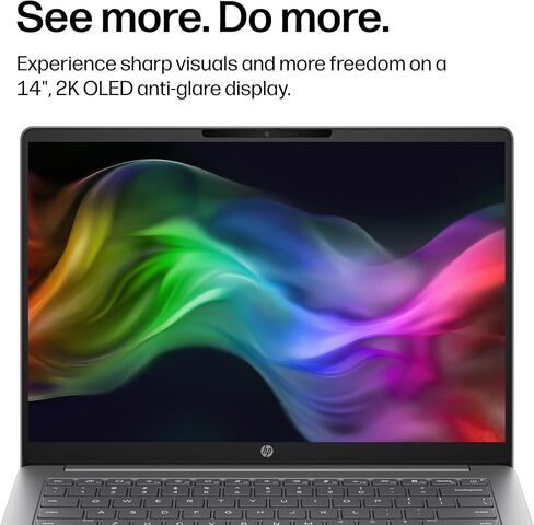 HP OmniBook 3 14 inch Next Gen AI PC, 2K Display, Snapdragon X X1-26-100, 16 GB RAM, 256 GB SSD, Qualcomm Adreno GPU, Windows 11 Home, Nouvelle Silver, 14-hz0288nr in Saudi Arabia
