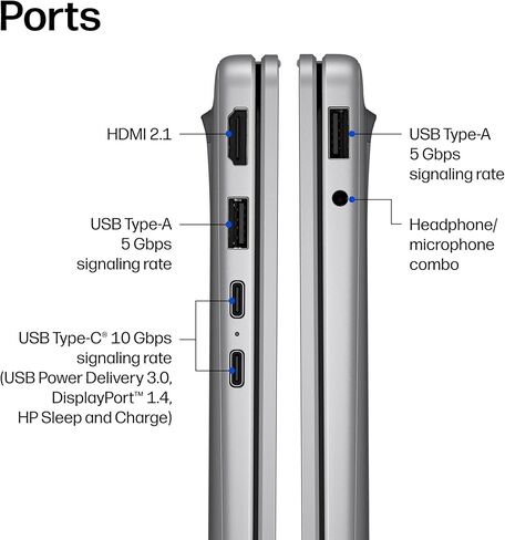 HP OmniBook 3 14 inch Next Gen AI PC, 2K Display, Snapdragon X X1-26-100, 16 GB RAM, 256 GB SSD, Qualcomm Adreno GPU, Windows 11 Home, Nouvelle Silver, 14-hz0288nr in Saudi Arabia