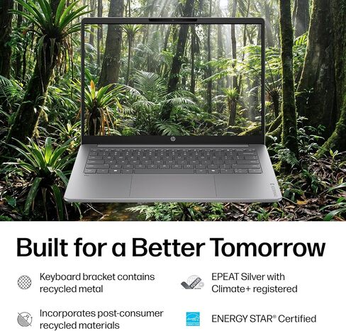 HP OmniBook 3 14 inch Next Gen AI PC, 2K Display, Snapdragon X X1-26-100, 16 GB RAM, 256 GB SSD, Qualcomm Adreno GPU, Windows 11 Home, Nouvelle Silver, 14-hz0288nr in Saudi Arabia