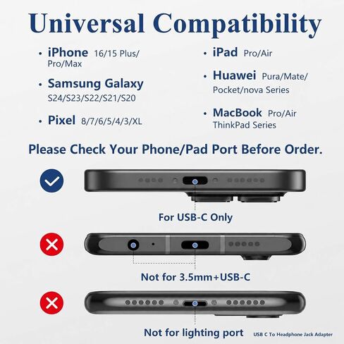 USB-C to 3.5mm Audio Headphone Adapter: 2 Pack Type C Aux Dongle Cable Cord in Saudi Arabia