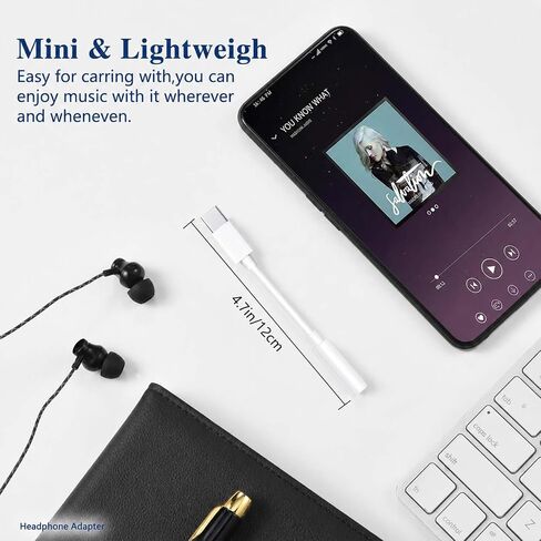 USB-C to 3.5mm Audio Headphone Adapter: 2 Pack Type C Aux Dongle Cable Cord in Saudi Arabia
