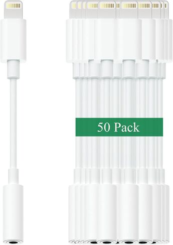 Lightning to 3.5mm Headphone Adapter for iPhone - 2 Pack Hi-Fi iPhone Aux Adapter Converter Jack Dongle Audio Cord for Apple iPhone 14 13 12 11 X XS White - with Microphone in Saudi Arabia