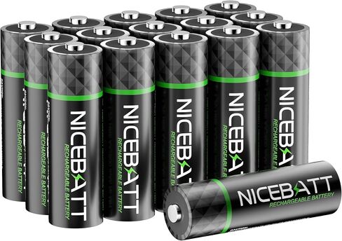 NICEBATT Rechargeable aa Batteries 16 Count, 2800mAh Premium NiMH Double A Battery Low Self Discharge in Kuwait